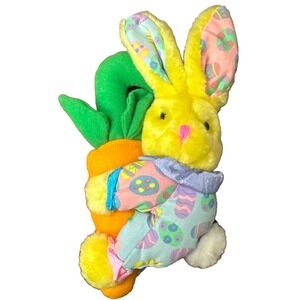 Giftco Inc Yellow Rabbit Bunny Clumping Carrot Plush 9" Stuffy Vintage Easter